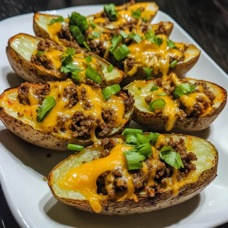 Ultimate Crunchy Garlic Cheesy Beef Potato Skins