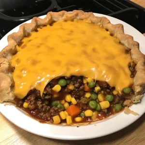 Easy Deep Dish BBQ Cheeseburger Pie for Meat Lovers