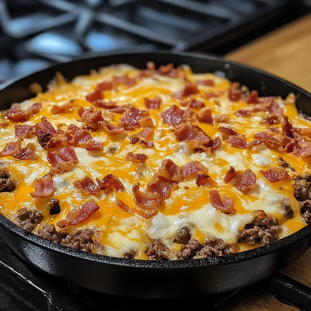 Double Cheese Bacon Burger Skillet 30 Minutes Awesome Delicious