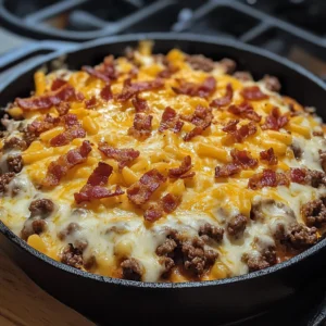 Double Cheese Bacon Burger Skillet 30 Minutes Awesome Delicious