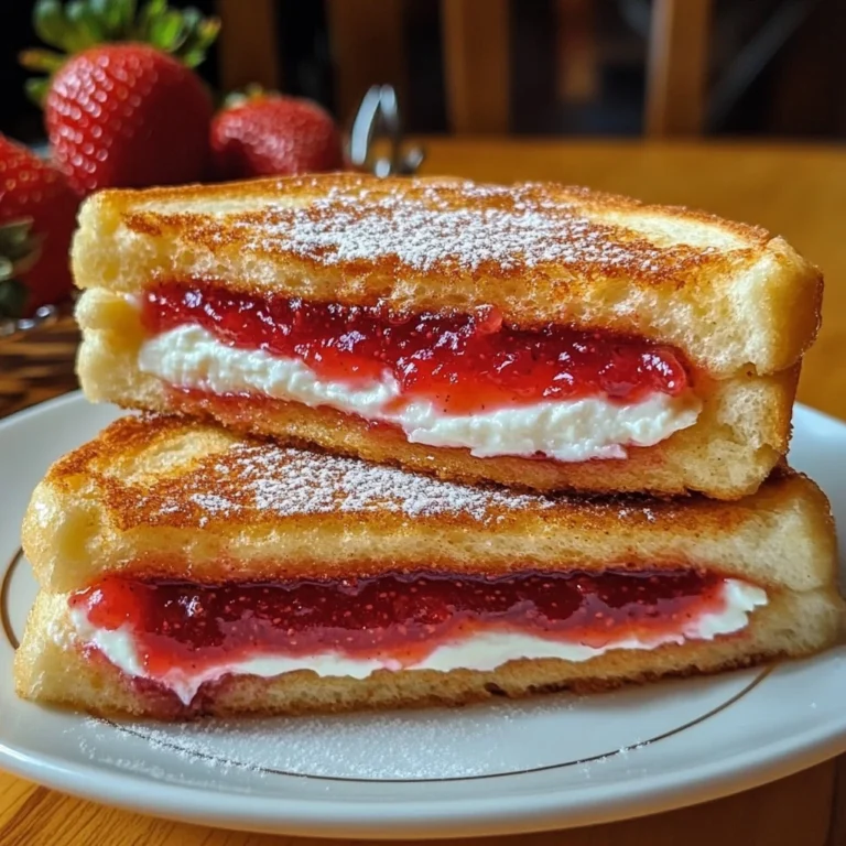 Fried Strawberry Cheesecake Sandwiches 4 Servings Easy Delicious