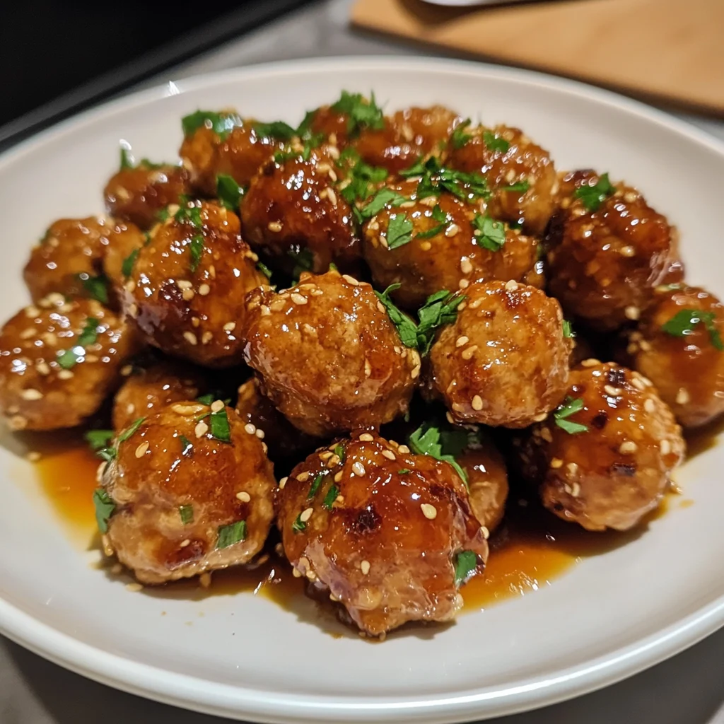 Easy Honey Garlic Glazed Chicken Meatball Bites Recipe