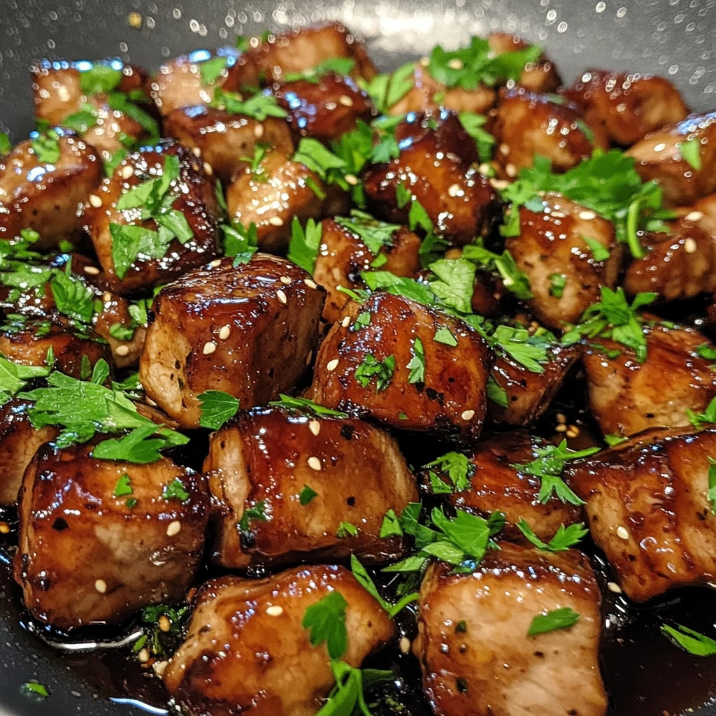 Easy Honey Garlic Glazed Pork Tenderloin Bites Recipe