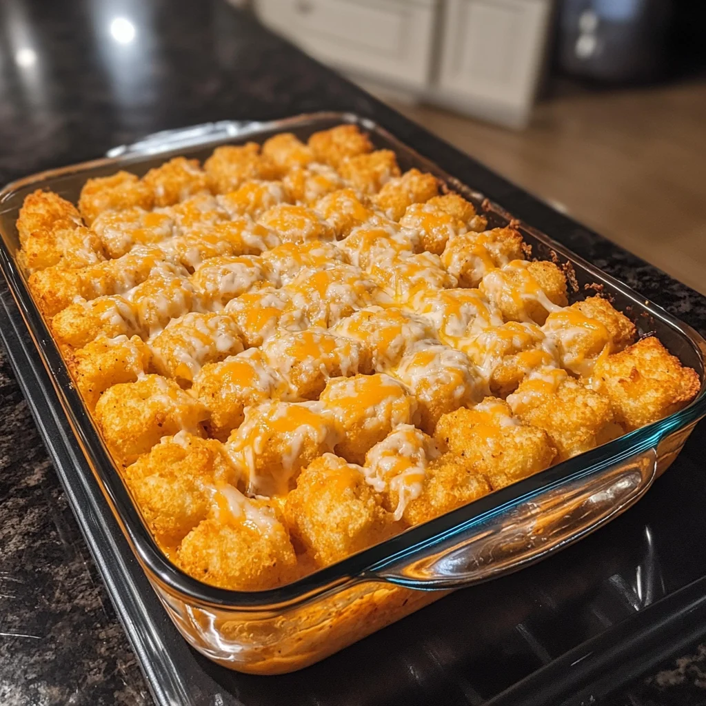 Loaded Buffalo Chicken Tater Tot Bake Easy Dinner Recipe