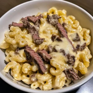 Easy Loaded Philly Cheesesteak Mac in One Dish