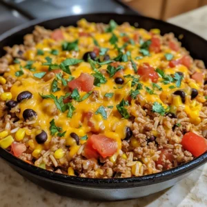 One Pan Cheesy Taco Ground Beef Skillet 30 Minutes Easy Delicious