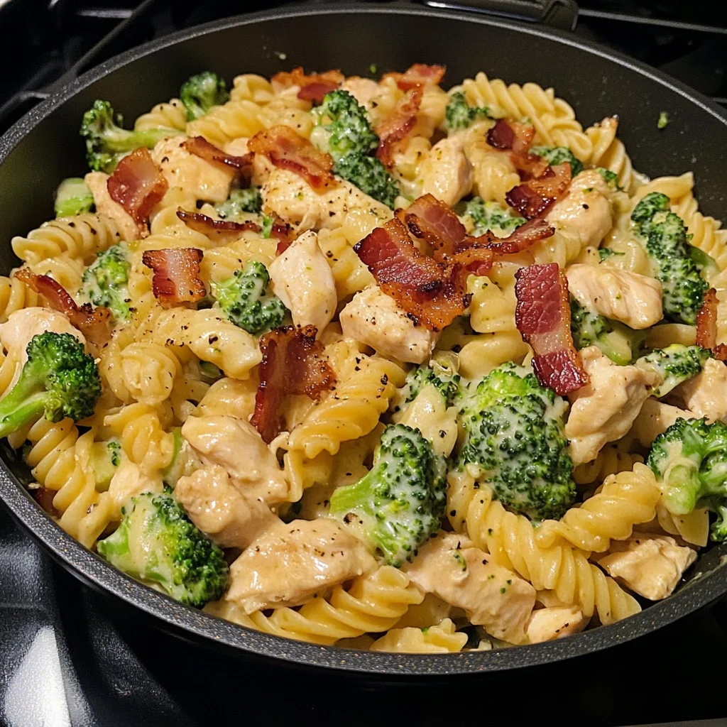 One-Pot Ranch Chicken Bacon and Broccoli Pasta 30 Minutes Easy Delicious
