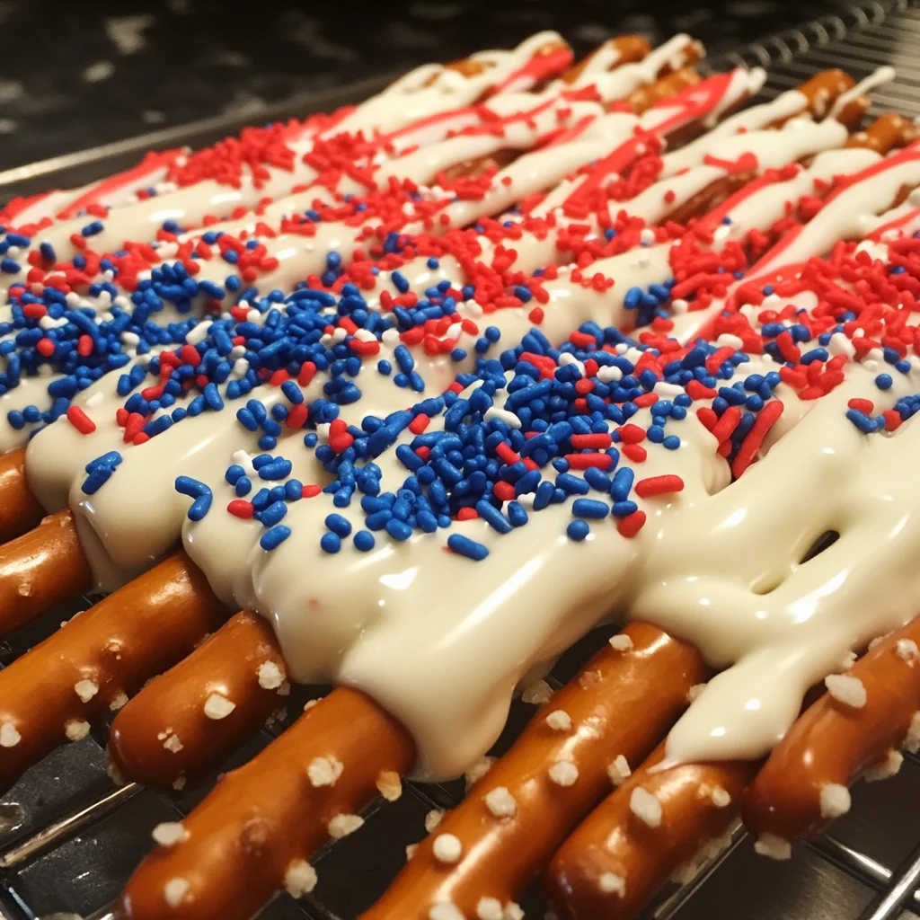 Patriotic Pretzel Rods 12 Servings Easy Delicious