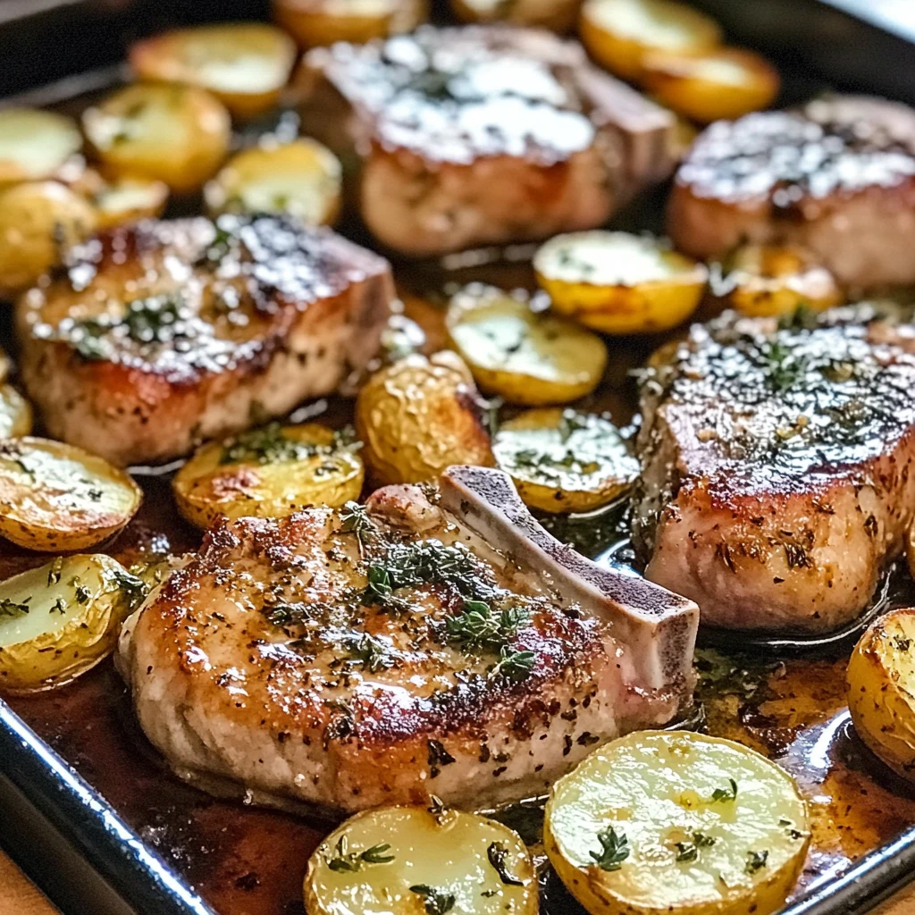 Sheet Pan Pork Chops and Potatoes 30 Minutes Easy Delicious