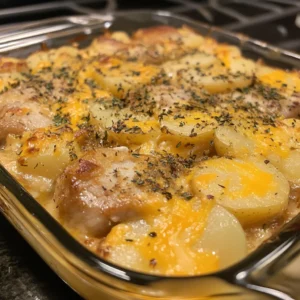 Smothered Pork Chop Scalloped Potato Casserole 4 Servings Ultimate Delicious