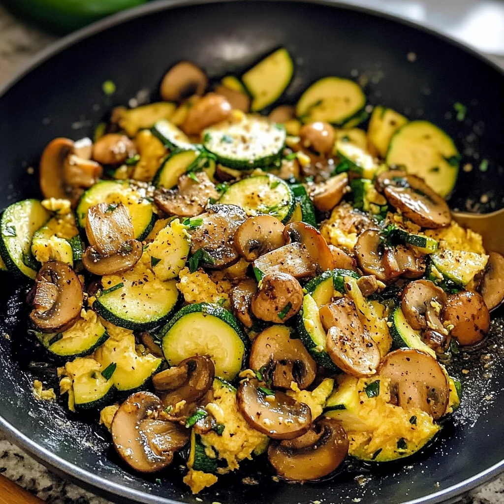 Veggie-Packed Zucchini & Mushroom Scramble 5 Steps Easy Delicious