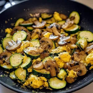 Veggie-Packed Zucchini & Mushroom Scramble 5 Steps Easy Delicious
