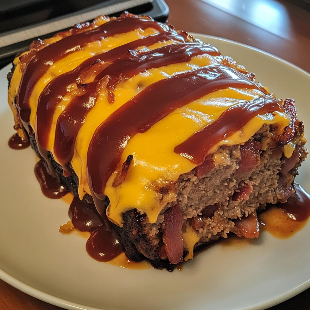 Whiskey Glazed Bacon Cheeseburger Stuffed Meatloaf 4 Servings Ultimate Delicious