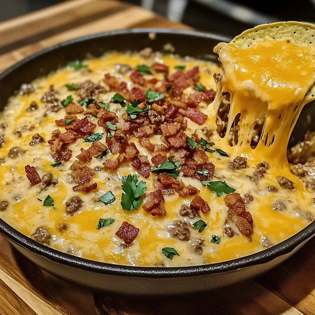 Bacon Cheeseburger Queso Dip 4 Servings Ultimate Delicious