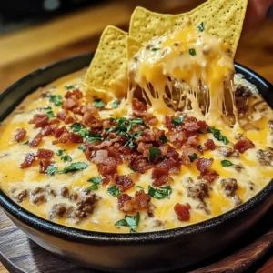 Bacon Cheeseburger Queso Dip 4 Servings Ultimate Delicious