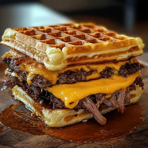 Brisket Grilled Cheese Waffle Burgers 4 Servings Ultimate Delicious