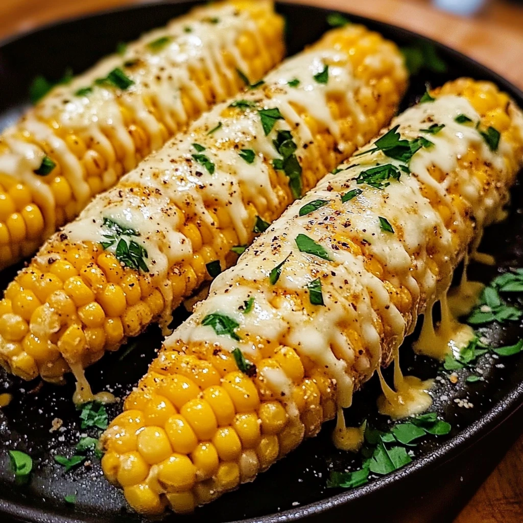Cheesy Garlic Butter Corn on the Cob 4 Servings Amazing