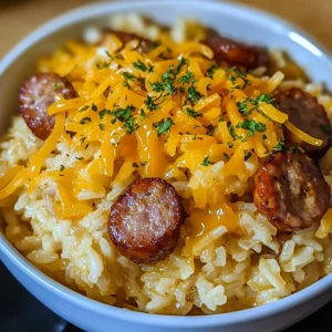 Cheesy Sausage and Rice 30 Minutes Quick Delicious
