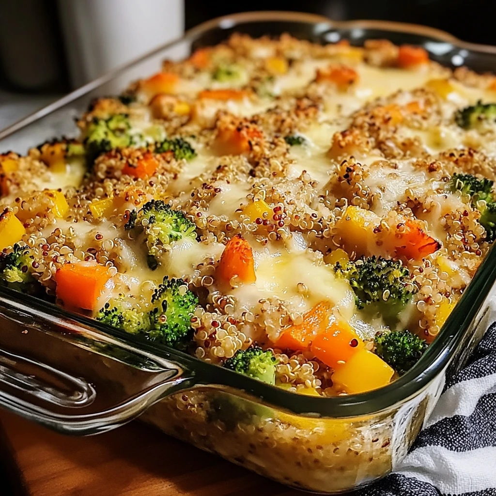 Cheesy Veggie Quinoa Casserole 4 Servings Easy Delicious