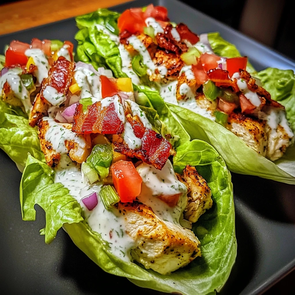 Chicken Bacon Ranch Lettuce Boats 30 Minutes Ultimate Delicious