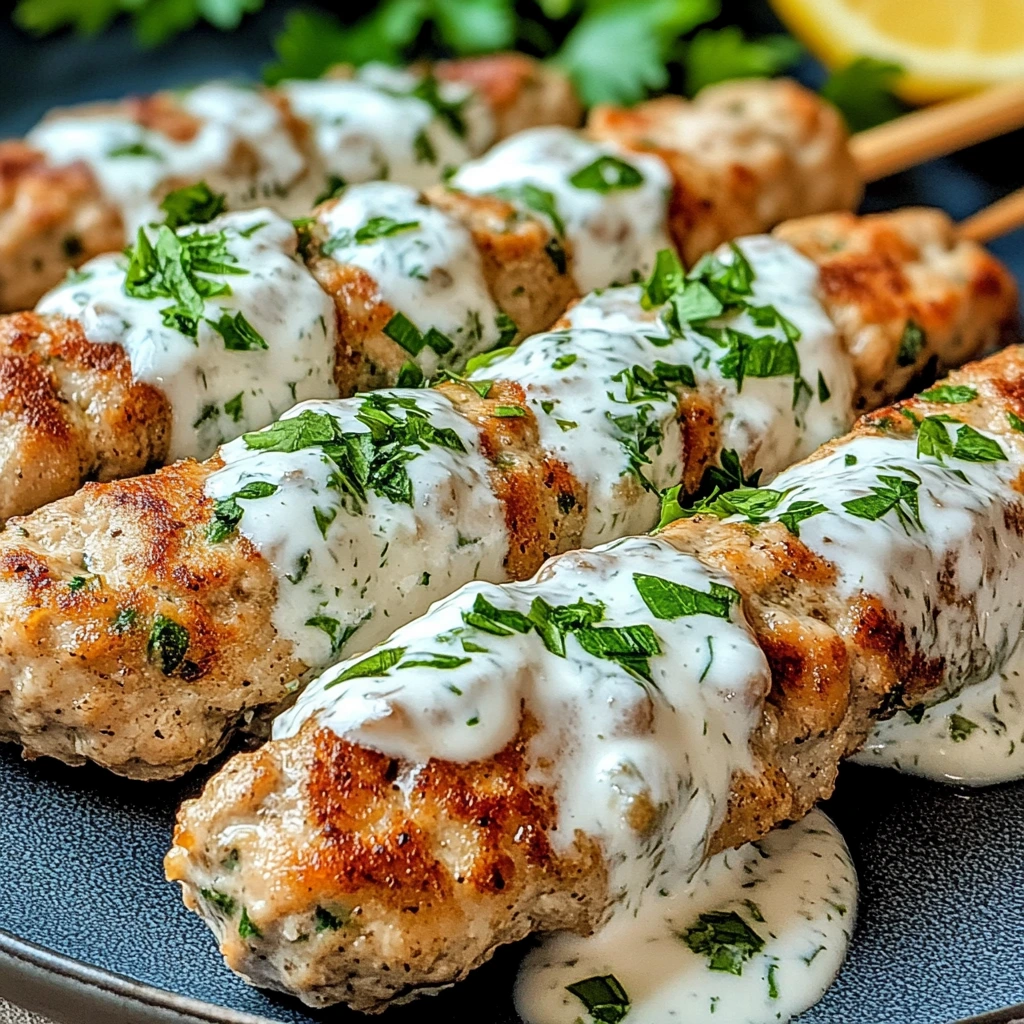 Chicken Kofta with Garlic Yogurt Sauce 5 Steps Easy Delicious