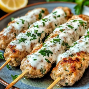 Chicken Kofta with Garlic Yogurt Sauce 5 Steps Easy Delicious