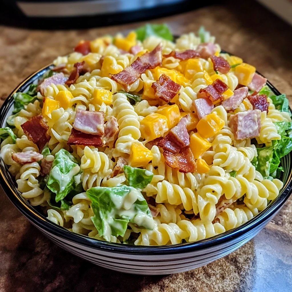 Club Sandwich Pasta Salad Bowl 7 Ingredients Easy Delicious