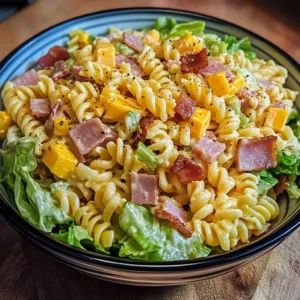 Club Sandwich Pasta Salad Bowl 7 Ingredients Easy Delicious