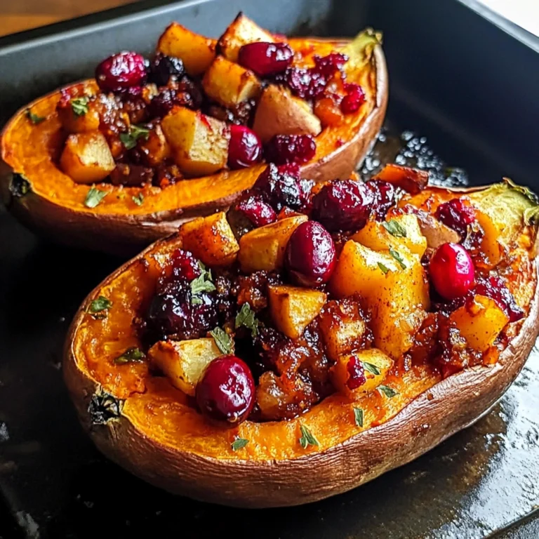 Cranberry Apple Twice-Baked Sweet Potatoes 4 Servings Perfect Delicious