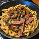 Creamy Cajun Spicy Garlic Butter Steak Pasta Skillet 30 Minutes Easy Delicious