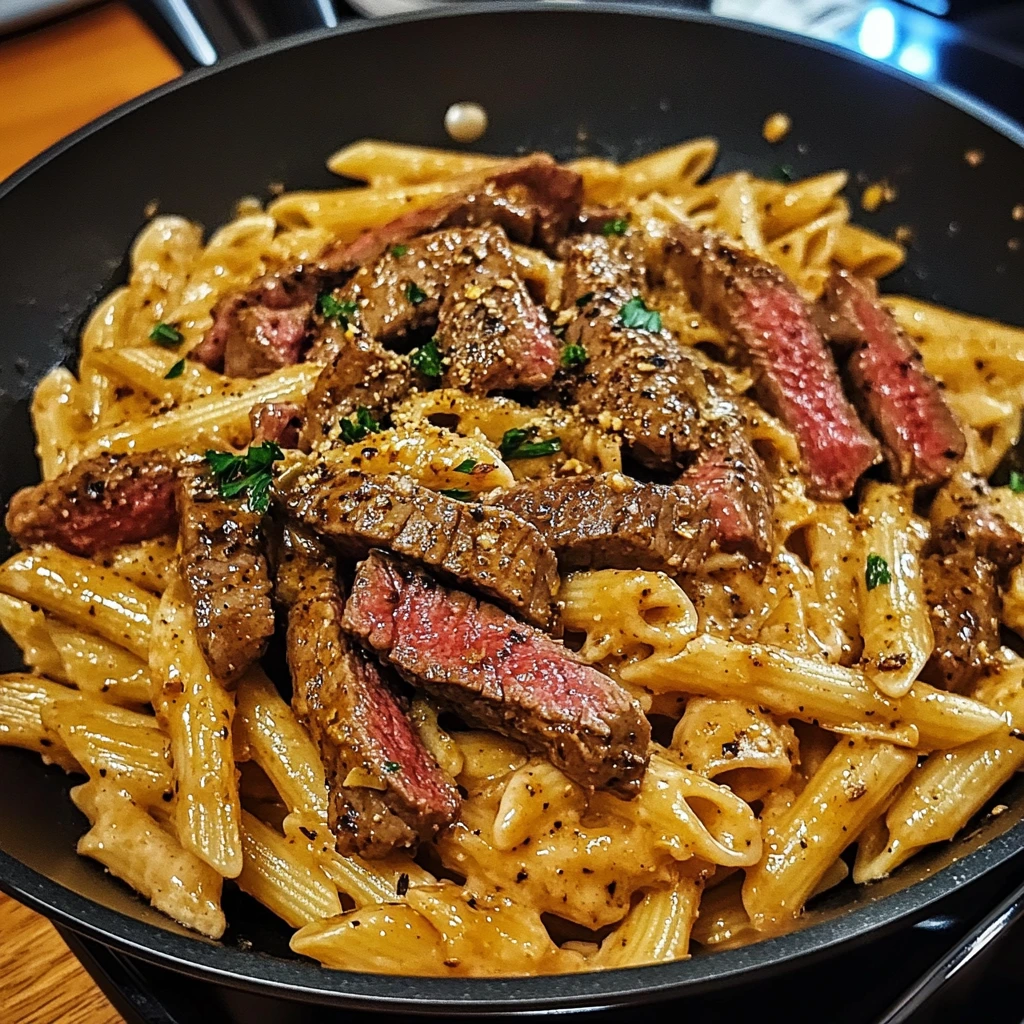 Creamy Cajun Spicy Garlic Butter Steak Pasta Skillet 30 Minutes Easy Delicious