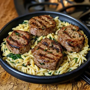 Creamy Pork Tenderloin Medallions with Orzo 30 Minutes Awesome Delicious