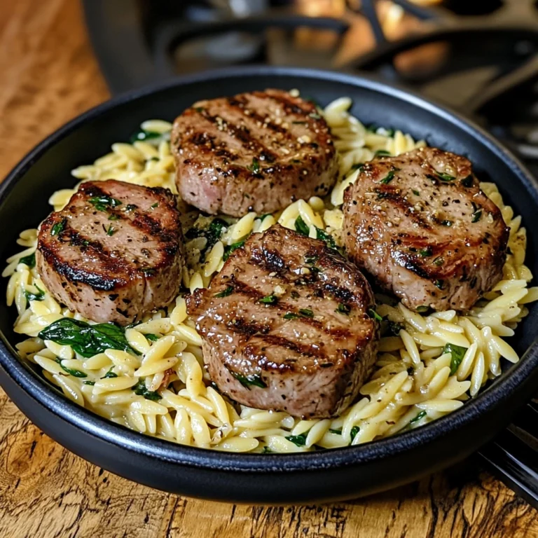 Creamy Pork Tenderloin Medallions with Orzo 30 Minutes Awesome Delicious
