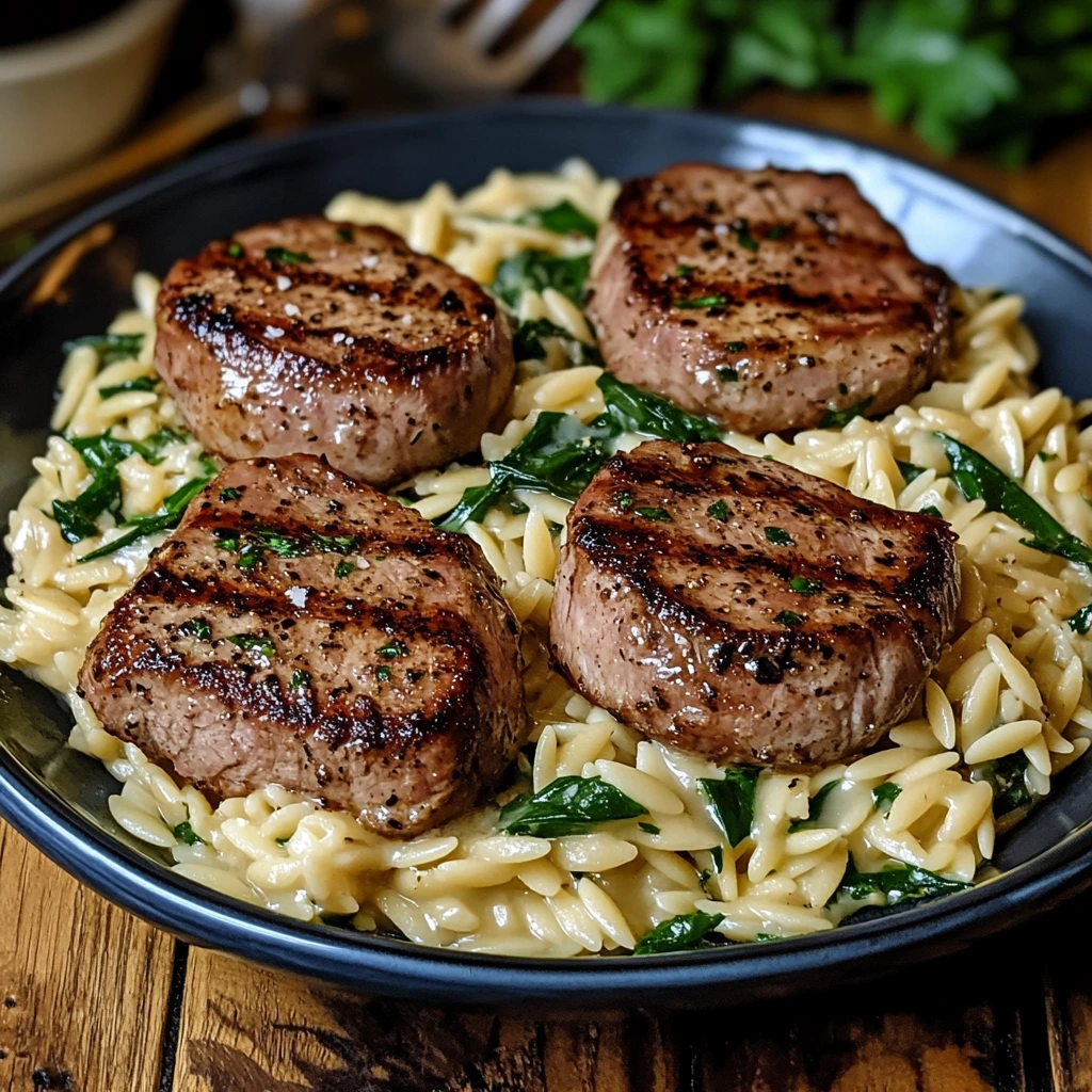 Creamy Pork Tenderloin Medallions with Orzo 30 Minutes Awesome Delicious