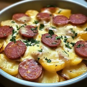 Creamy Slow Cooker Cheesy Potatoes and Kielbasa - 7 Ingredients Supreme Delicious