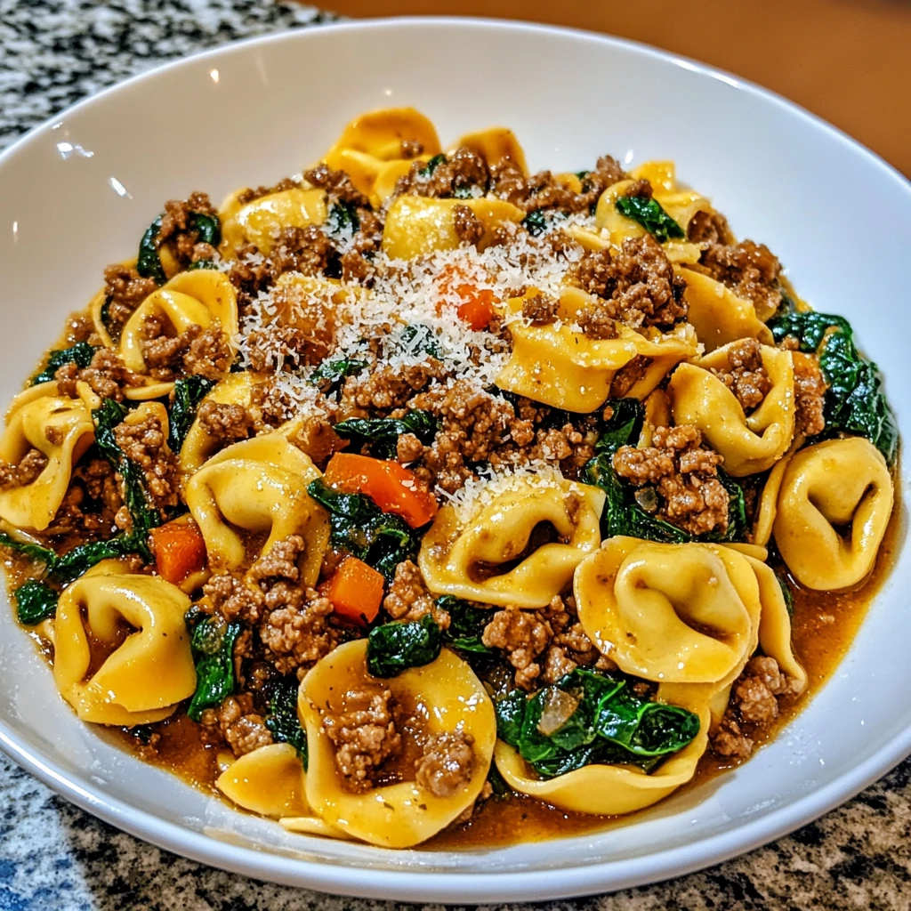 Garlic Butter Beef and Spinach Tortellini 30 Minutes Easy Delicious