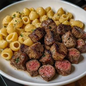 Garlic Butter Steak Bites & Creamy Shell Pasta: 30 Minutes Easy Delicious