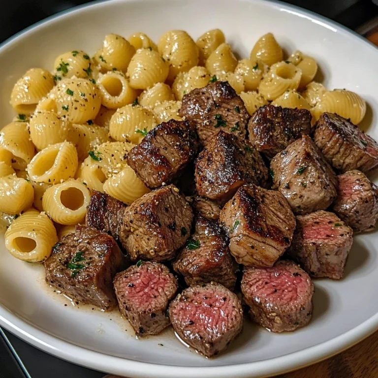 Garlic Butter Steak Bites & Creamy Shell Pasta: 30 Minutes Easy Delicious