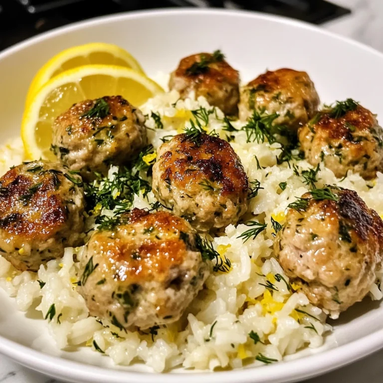 Greek Turkey Meatballs with Lemon Herb Rice: 30 Minutes Delicious