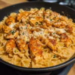 One Skillet Creamy Cajun Buffalo Chicken and Bowtie Pasta - 30 Minutes
