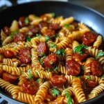 One-Skillet Spicy Honey BBQ Sausage and Pasta: 6 Easy Steps