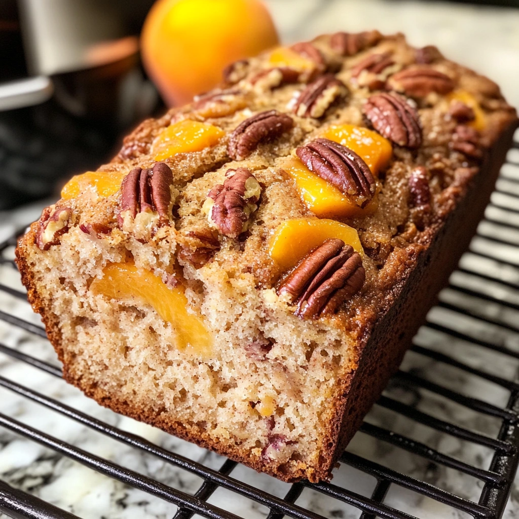 Peach Pecan Bread 7 Ingredients Easy Delicious