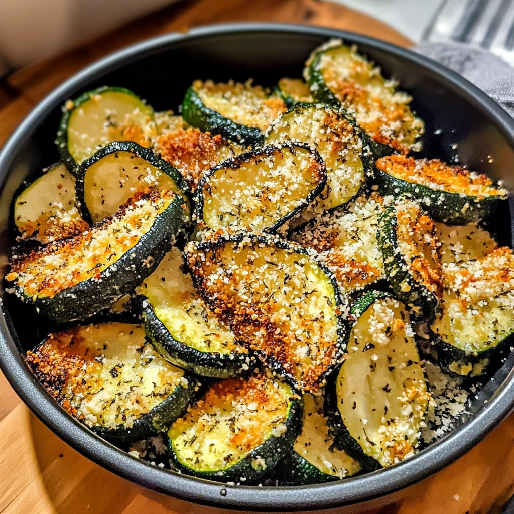 Air Fryer Zucchini Parmesan 8 Minutes Easy Delicious
