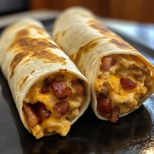 BBQ Cheddar Bacon Breakfast Burritos 4 Servings Awesome Delicious