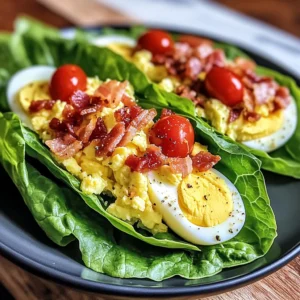 BLT Egg Salad Lettuce Wraps 4 Servings Easy Delicious