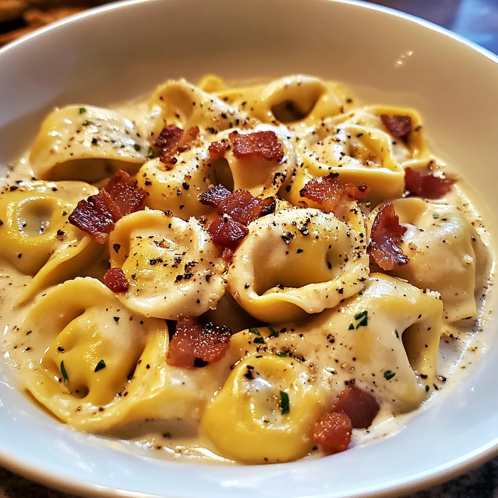 Bacon Cream Cheese Tortellini 5 Steps Easy Delicious