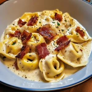 Bacon Cream Cheese Tortellini 5 Steps Easy Delicious