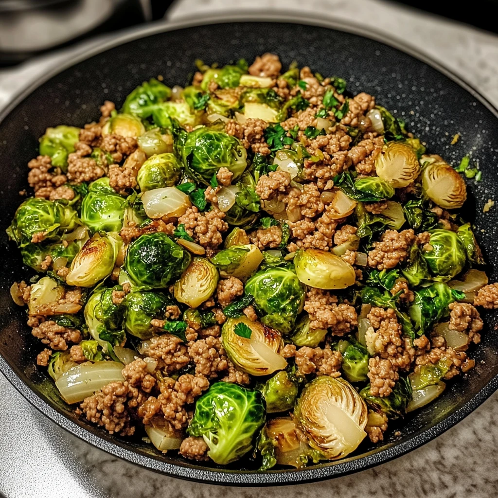 Brussels Sprouts Ground Turkey Skillet 30 Minutes Easy Delicious