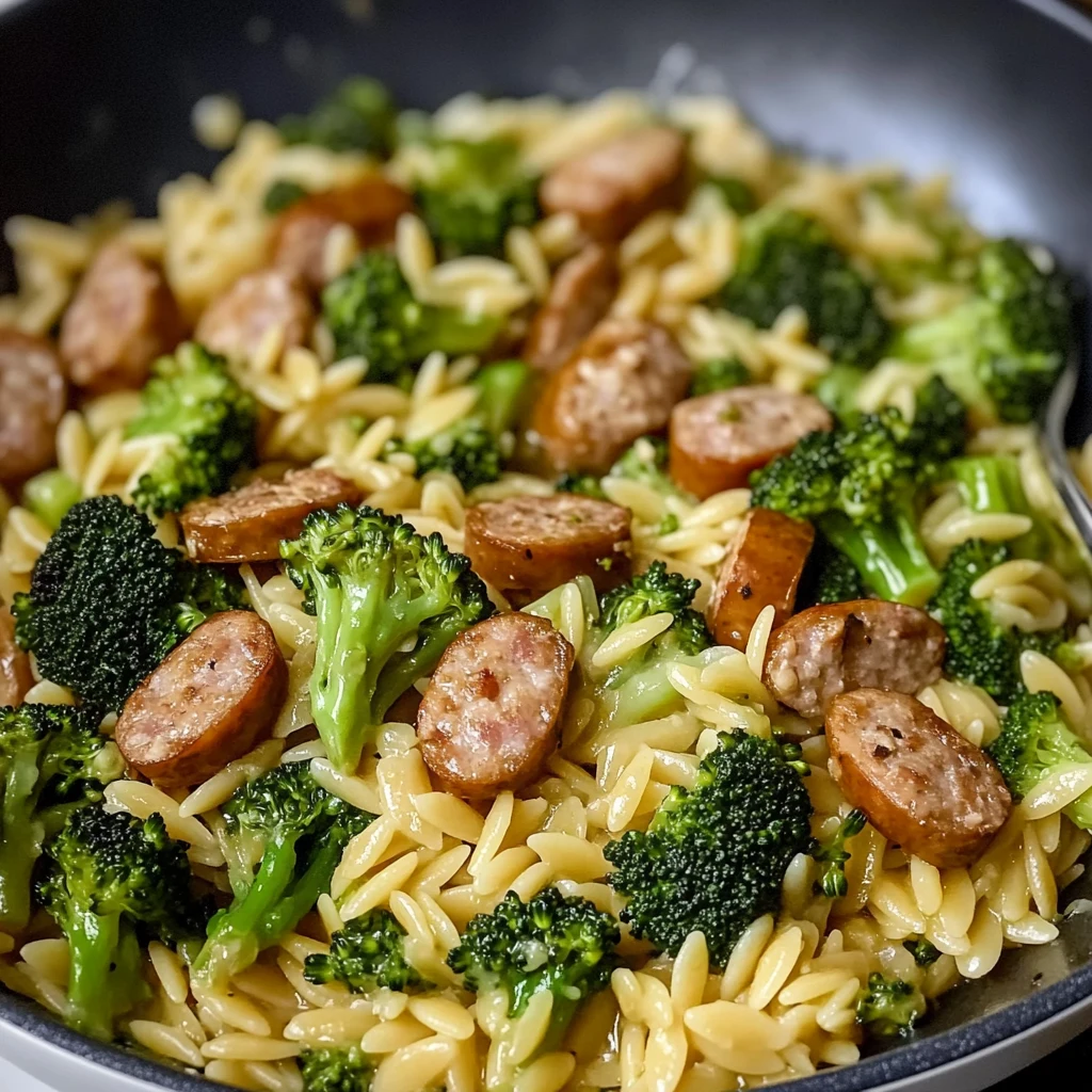 Chicken Sausage and Broccoli Orzo 30 Minutes Easy Delicious