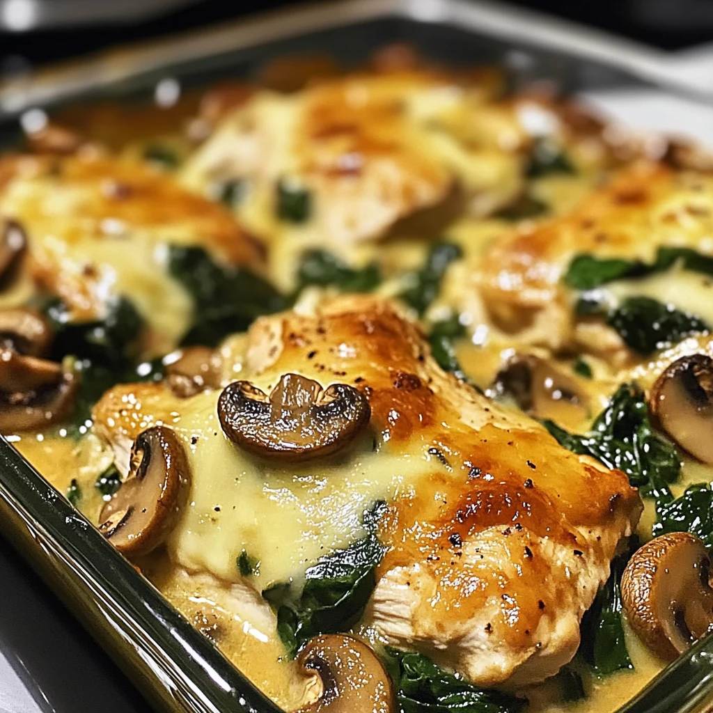 Chicken Spinach Mushroom Bake 30 Minutes Amazing Recipe